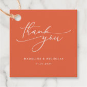 ベローナサンセットオレンジ結婚書道ありがとう フェイバータグ (正面)