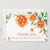 ベローナサンセットオレンジ結婚色の花の世話 サンキューカード (正面)