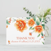 ベローナサンセットオレンジ結婚色の花の世話 サンキューカード (スタンド正面)
