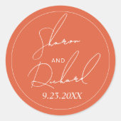 ベローナサンセットオレンジ色の台本の書結婚道の ラウンドシール (正面)