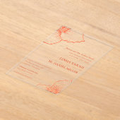 ベローナサンセットクレマチフォーマルススケッチ結婚ズ💍 アクリル招待状 (レイダウン)