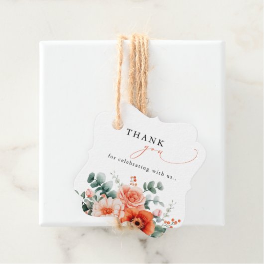 ベローナサンセットブライトオレンジウェディングサンキュー フェイバータグ (インサイチュ)