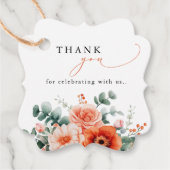 ベローナサンセットブライトオレンジウェディングサンキュー フェイバータグ (正面)