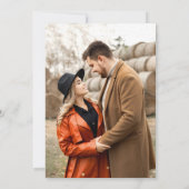 ベローナサンセットブライトオレンジフローラ結婚写真 招待状 (裏面)