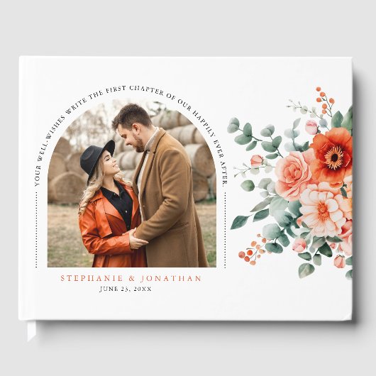 ベローナサンセットブライトオレンジモダンフローラ写真 ゲストブック (正面)