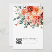 ベローナサンセットブライトオレンジモダンフローラ写真QR セーブザデート (裏面)