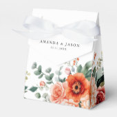 ベローナサンセットブライトオレンジモダンフローラ結婚ズ フェイバーボックス (正面サイド)