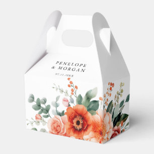 ベローナサンセットブライトオレンジモダンフローラ結婚ズ フェイバーボックス