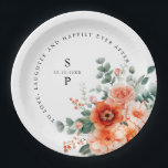 ベローナサンセットブライトオレンジモダンフローラ結婚ズ ペーパープレート<br><div class="desc">祝は、柔らかい桃、サンゴ、赤面トーンの美しい水彩フローラデザインを特色にしたエレガントなウェディング紙プレートで特別な日。ロマンチックなガーデンインスパイアテーマ。このデザインを取り上げたカスタマイズや追加感じ品は自由に連絡お願いする。</div>