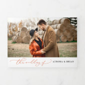 ベローナサンセットブライトオレンジモダンフローラ結婚ズ 三つ折り案内状 (カバー)