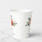 ベローナサンセットブライトオレンジモダンフローラ結婚ズ 紙コップ (右)