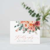 ベローナサンセットブライトオレンジモダンフローラRSVP ポストカード (スタンド正面)