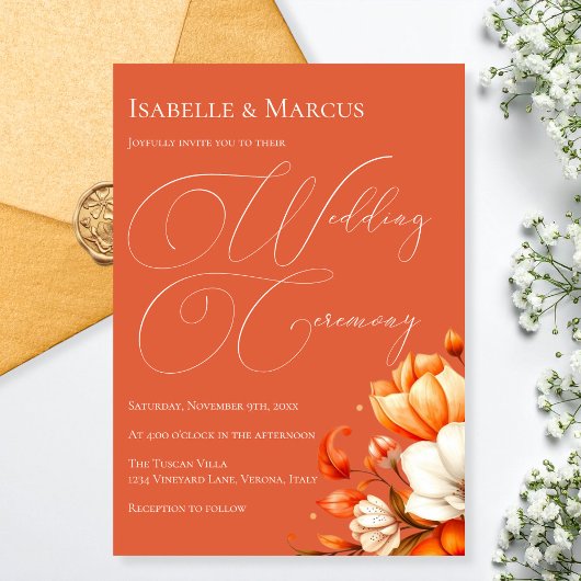 ベローナサンセット結婚フローラ 招待状