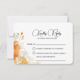 ベローナサンセット金ゴールドウォーターカラー結婚フローラ 出欠カード