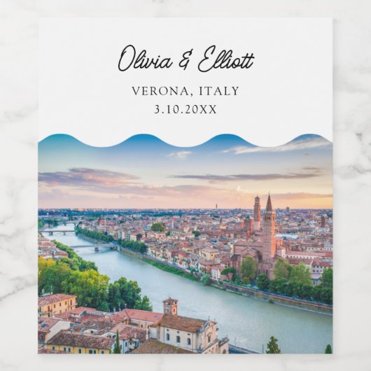 ベローナ結婚式の引き出物パーソナライズされたワインラベル ワインラベル (シングルラベル)