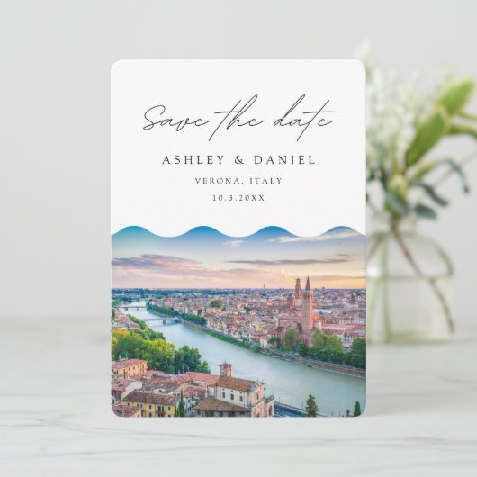 ベローナ イタリア 結婚式 Save the Date 招待状 (スタンド正面)