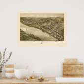 ベローナ&オークモント, PAパノラママップ – 1896 ポスター (キッチン)