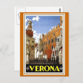 「ベローナ」ヴィンテージイタリアン旅行ポスター ポストカード (正面/裏面)