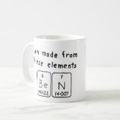 ベンの周期表の名前のマグ コーヒーマグカップ (正面左)