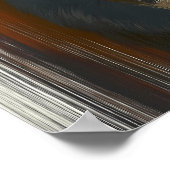 ベンガお洒落ル猫ポートレートのハート背景 ポスター (角)