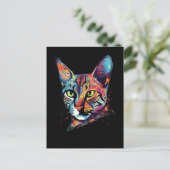 ベンガカラフルル猫 ポストカード (スタンド正面)