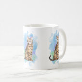 ベンガルのハイブリッド猫マグ山猫デザイン コーヒーマグカップ (正面右)