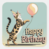 ベンガルカラフル猫 スクエアシール (正面)