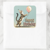 ベンガルカラフル猫 スクエアシール (バッグ)