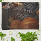 ベンガルキットンオータムデライトカボチャ キッチンタオル (折り畳み)