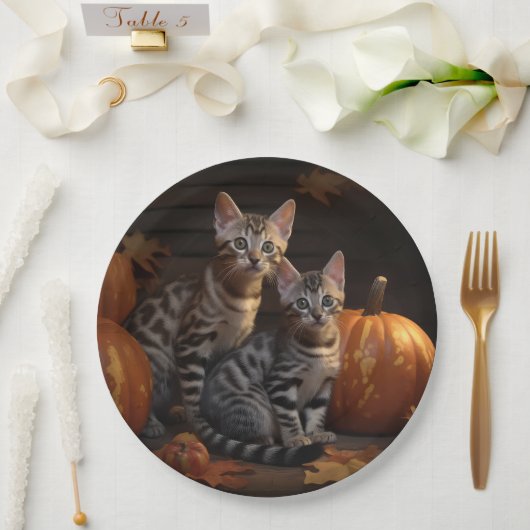 ベンガルキットンオータムデライトカボチャ ペーパープレート (ウェディング)