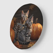 ベンガルキットンオータムデライトカボチャ ラージ壁時計 (傾斜)