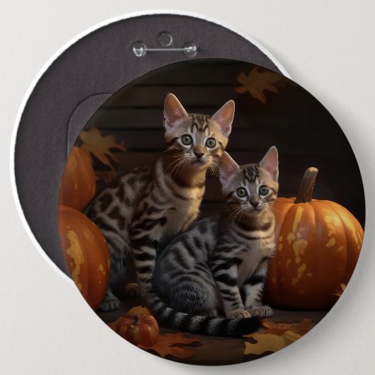 ベンガルキットンオータムデライトカボチャ 缶バッジ (正面&裏面)