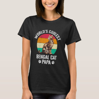 ベンガルキャットのパパ 世界で一番クールなベンガルのパパ ネコのパパ Tシャツ