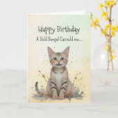ベンガルキャットの性格 誕生日 おもしろ アニマル カード (黄色い花)