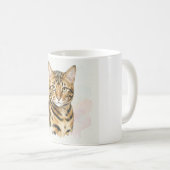 ベンガルキャットの水彩画肖像画 コーヒーマグカップ (正面右)