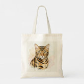 ベンガルキャットの水彩肖像画 トートバッグ (裏面)
