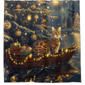 ベンガルキャットクリスマスフェスティバル航海 シャワーカーテン (正面)