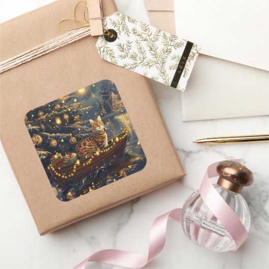 ベンガルキャットクリスマスフェスティバル航海 スクエアシール (ギフト)