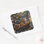 ベンガルキャットクリスマスフェスティバル航海 スクエアシール (封筒)