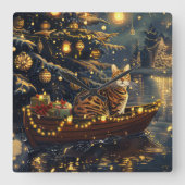 ベンガルキャットクリスマスフェスティバル航海 スクエア壁時計 (正面)