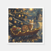 ベンガルキャットクリスマスフェスティバル航海 スタンダードカクテルナプキン (正面)