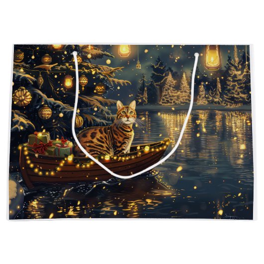 ベンガルキャットクリスマスフェスティバル航海 ラージペーパーバッグ (正面)