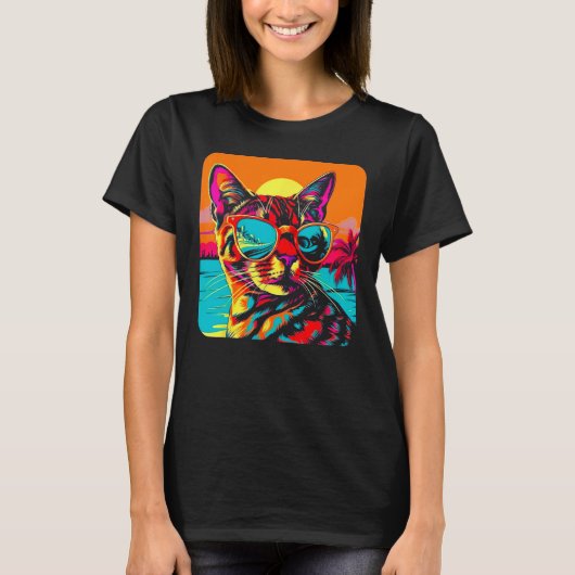 ベンガルキャットサマービーチ Tシャツ (正面)