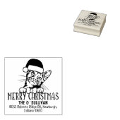 ベンガルキャット差出人住所クリスマス ラバースタンプ (押印)