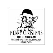 ベンガルキャット差出人住所クリスマス ラバースタンプ (インプリント)