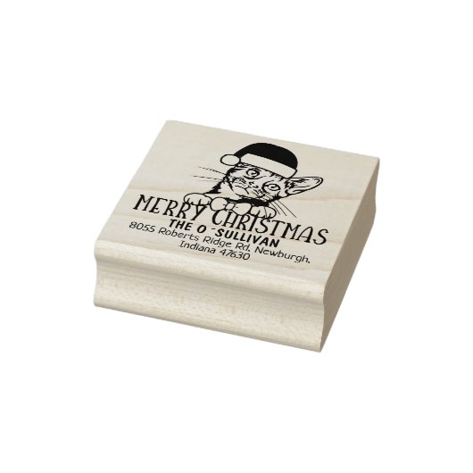 ベンガルキャット差出人住所クリスマス ラバースタンプ (スタンプ)
