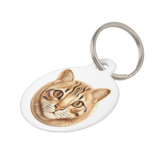 ベンガルキャット3Dインスパイアード ペット　ネームタグ