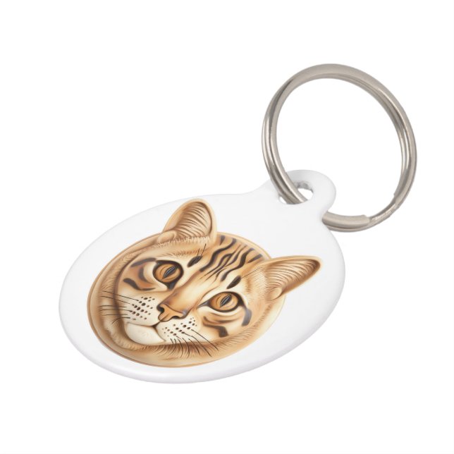 ベンガルキャット3Dインスパイアード ペット　ネームタグ (側面)