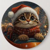 ベンガルキャット・ジェットコースター・クリスマス 缶バッジ (正面)