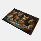 ベンガルキャット+ポーカーアート ドアマット (アングル)